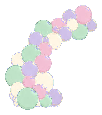 Balloon garland in the Pastel Rainbow color palette